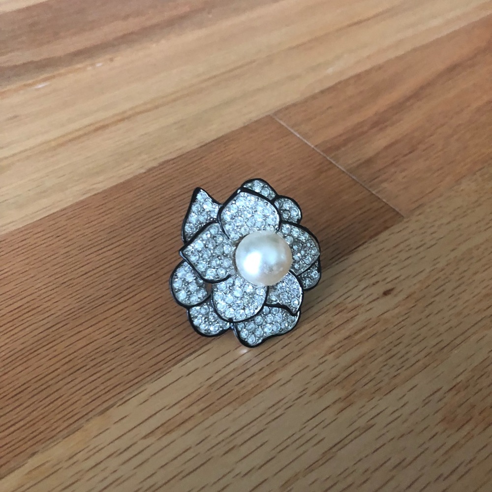 Silver Flower Statement Ring - image 1